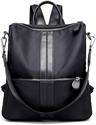 ZLHLL Fashion Backpack Lightweight Women Girls Casual Fashion Backpack Nylon Polyester Rucksack School Travel Shoulder Bag (Black)