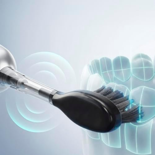 Schallzahnbürste ToothCare DeluxeSwing. 60° Oszillation, 66.000 rpm, 3 Modi, bis 40 Tage Akku, 3 Bürstenköpfe, Memory, Flight Mode Lock, LED-Display, Ladestation, Sleep Mode