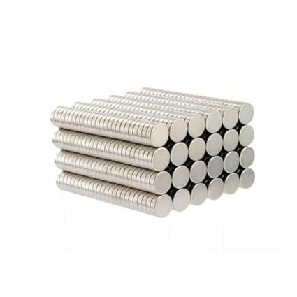 BestPriceEver 100 Pieces of 6mm X 1.5mm Magnets Nickel Coated Round Premium Brushed Refrigerator Magnet For Science And School Projects