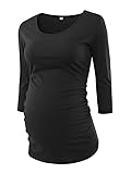 BBHoping Women's Side Ruched 3/4 Sleeve Maternity