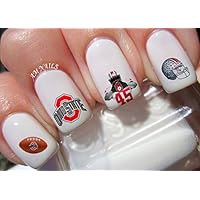 Ohio State Water Nail Art Transfers Stickers Decals - Set of 38
