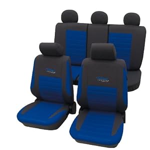 Cartrend 60120 Active Stoelbekleding Complete Set, Blauw, met Dokengaas