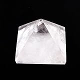 1.5inch Natural Pyramid Carved Chakra Healing Crystal Reiki Stone Top Quality Gemstone Radiation Deflection Home Decor Gift Decoration Crafts (Clear crystal)