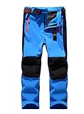 CATERTO Girls/Boys Fleeced Snow Hiking Pants Water Repellent Windproof Outdoor Sports Softshell Winter Pants