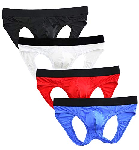 YuKaiChen Men's Jockstrap Athletic Supporter Underwear Briefs Low Rise 4-Pack X-Large