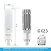 Silverlite [Plug&Play] 7w LED PL Bulb GX23-2 Pin Base,18w CFL Equivalent,700LM,Soft White(2700k),Driven by 120-277V and CFL Ballast,Horizontal Recessed,180° Rotatable,UL Listed