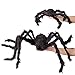jollylife 7PCS Halloween Decorations Outdoor Fake Giant Spiders - Scary Props for Yard Haunted House Indoor Party Decor Supplies (47”×1pcs, 30”×1pcs, 20”×2pcs, 12”×3pcs)