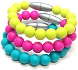 Toddler Kids Sensory Chewing Bracelet Set of THREE Teething Silicone Girl Boy