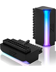 EZDIY-FAB ATX 24Pin 90 Degree Power Connector 5V 3 Pin ARGB Rainbow Female to Male Power Adapter for Computer Motherboard ATX Power Supply-1 Pack