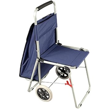 The Artcomber Folding Big Wheeled Portable Rolling Chair Art Cart With Storage Blue