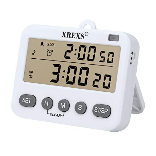 XREXS 4 Channels Digital Kitchen Timer Clock, Cooking Timer with Large