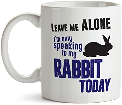 Leave Me Alone I'm Only Speaking to My Rabbit / Bunny Mug - Super Cool Funny and Inspirational Gifts 11 oz ounce White Ceramic Tea Cup - Cute Bugs Ultimate Travel Gear - Best Silly Joke Fun Sarcasm