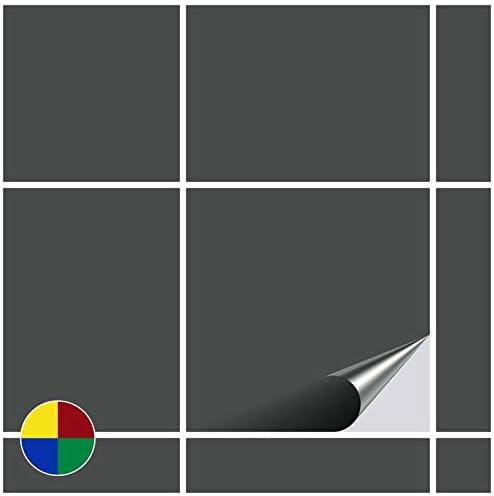 Foliesen Lot De 160 Autocollants Pour Carrelage Mural De Salle De Bains Et Cuisine 10 X 10 Cm Gris Foncé Brillant
