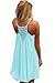 Amstt Womens Summer Sexy Vibrant Color Chiffon Dress Bathing Suit Cover Up (S, Light Blue)