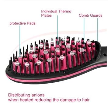 Buy Hssr Ceramic Hair Straightener Brush Hair Electric Comb Flat