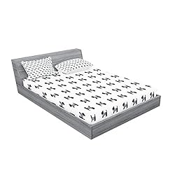 Ambesonne Scottie Dog Fitted Sheet & Pillow Sham