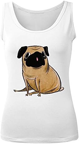 Icefish Design Pug Catton Womens Vest White