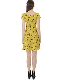 CowCow - Vestido de manga corta para mujer con diseño de panal de abeja, con insectos de miel, tallas XS-5XL