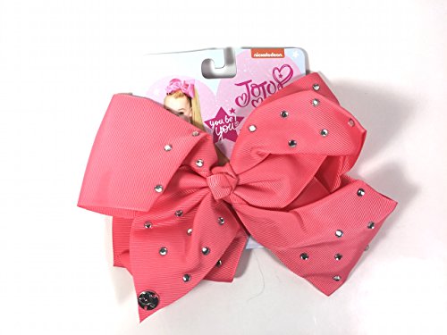 JoJo Siwa Signature Collection Hair Bow Coral w/Rhinestones