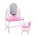 u-hoMEy Dollhouse Furniture Dressing Table and Chair for Barbies Dolls Bedroom Furniture