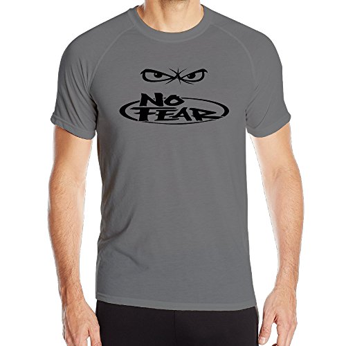 LFISH3 Mens No Fear Angry Eyes Cool Athletic Short Sleeves T