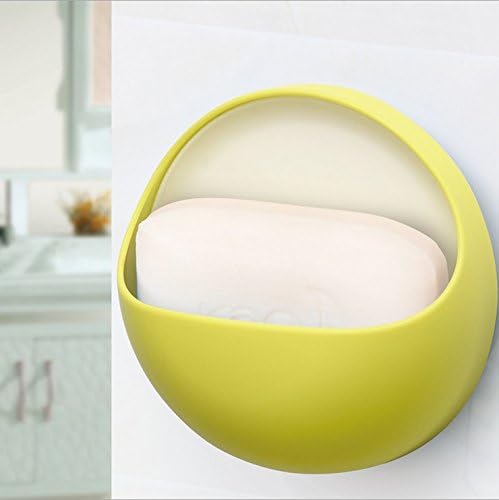 Delma Plastic Self Adhesive Wall-Mounted Soap Holder,Soap Dish, Soap Saver for Bathroom, Shower (Yellow)