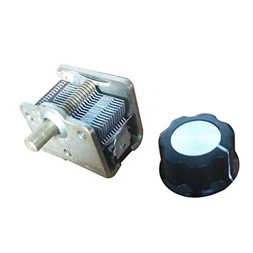 Colorgo Broadcast Gang Single Air Dielectric Variable Capacitor 12-365pF 250MÎ© CW Rotation with Hat
