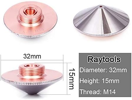 Sunteclaser Double Layer Laser Nozzle for 1064nm Bodor Raytools Empower Fiber Laser Cutting Head with Dia 32mm Caliber 0.8-5.0mm (Caliber: 2.0mm)