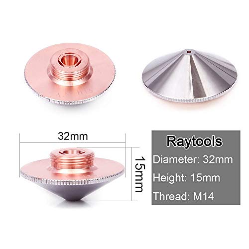 Sunteclaser Double Layer Laser Nozzle for 1064nm Bodor Raytools Empower Fiber Laser Cutting Head with Dia 32mm Caliber 0.8-5.0mm (Caliber: 2.0mm)