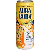 Aura Bora, Ginger Lemon Sparkling Water, 12 Fl Oz