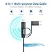 POWERADD [MFi Certified] Multi Charging Cable, Certified iPhone/Type C/Micro USB Charger, Nylon Braided Cord 3.3ft (1m) 3 in 1 Multiple Universal Charger for iPhone/iPad and Android Devices