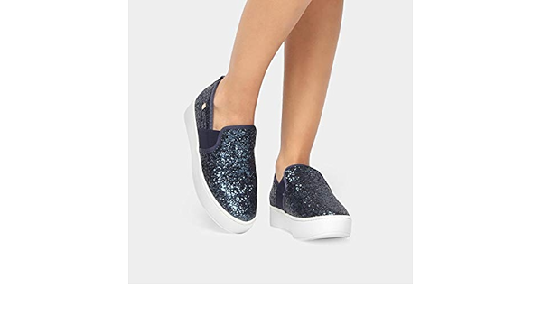 Slip On Loucos \u0026 Santos Glitter Solado Alto - Marinho - 37 | Amazon.com.br