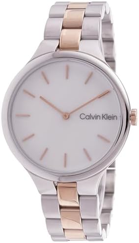 CALVIN KLEIN WOMEN'S WHITE MOTHER OF PEARL DIAL TWO TONE STAINLESS ...