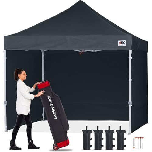 ABCCANOPY Faltpavillon 3x3 Wasserdicht mit Seitenteilen UV+,Schwarz