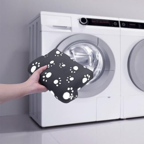 Couverture pour Animaux de Compagnie, Douce et Lavable, avec imprimé Pattes. Idéale pour Le Confort et la Protection du mobilier.