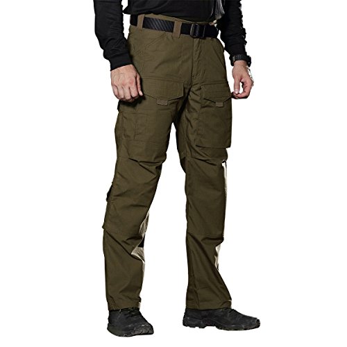 FREE SOLDIER Outdoor Men Teflon Scratch-resistant Pants Four Seasons Hiking Climbing Tactical Trousers (Dark Green, 32W 31L)