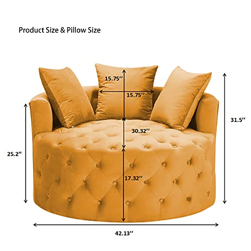 Dolonm Swivel Accent Barrel Chair Modern Sofa Lounge Club Round Chair