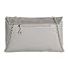 b.m.c BMC Fashionably Chic Gray Beige Faux Suede Leather Gold Metal Chain Large Envelope Clutch Handbag