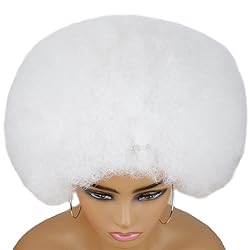 andromeda Afro Wigs for Black Women 70s White Afro