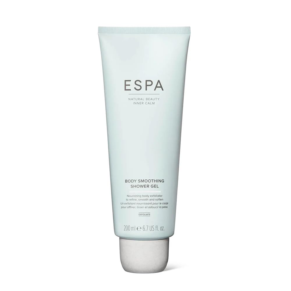 ESPA | Body Smoothing Shower Gel | 200ml | Nourishing, Naturally Foaming Body Scrub | Leaves Skin Soft and Smooth | Jasmine, Ylang Ylang & Coconut | Vegan Friendly