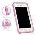 MAXCURY Clear Case, Full Body Protection Heavy Duty Shock Absorption 3 in 1 Silicone Rubber with Hard PC Phone Case Cover No Buit in Screen Protector. (Clear Pink, for iPhone SE2022/2020/8/7/6S/6)