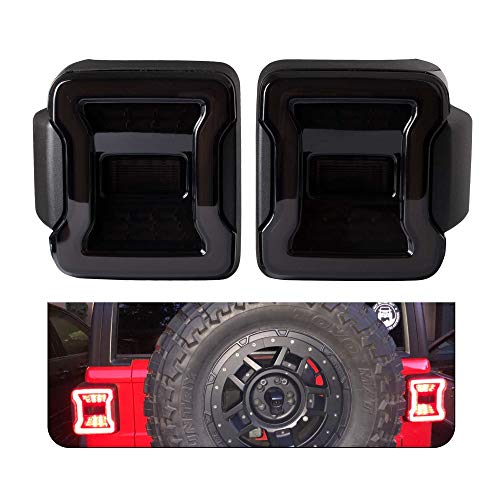 Tepeng Smoked LED Tail light Brake light turn signal light 100% fit for Jeep Wrangler JL 2018 2019 Reverse Light - Thumbnail 7