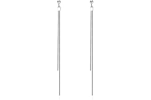 Reffeer Solid 925 Sterling Silver Tassel Chain Dangle Earrings for Women Teen Girls Long Dangle Drop Earrings Minimalist