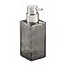 mDesign Modern Square Glass Refillable Foaming Hand Soap Dispenser Pump Bottle for Bathroom Vanities or Kitchen Sink, Countertops - 2 Pack, Smoke/Brushed