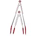 JoyJolt kitchen tongs set (9-Inch & 12-Inch) tongs stainless steel locking tongs with silicone tips silicone Tongs Serving Grill & salad tongs Are Heavy Duty & Heat Resistant (Red