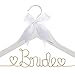 Ella Celebration Bride to Be Wedding Dress Hanger, White Wooden and Orange Wire Bridal Hangers for Brides (White with Orange)