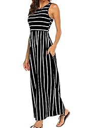 Hount Summer Striped Maxi Dresses for Women