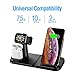 Wireless Charger, 3 in 1 10W Qi-Certified Fast Wireless Charger Stand Compatible iPhone XR/XS Max/XS/X / 8/8 Plus/Apple Watch/Airpods