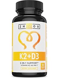 Vitamin K2 (MK7) with D3 Supplement - Vitamin D & K Complex for Strong Bones and a Healthy Heart - 5000 IU of Vitamin D3 & 90 mcg of Vitamin K2 MK-7 - 60 Small & Easy to Swallow Vegetable Capsules