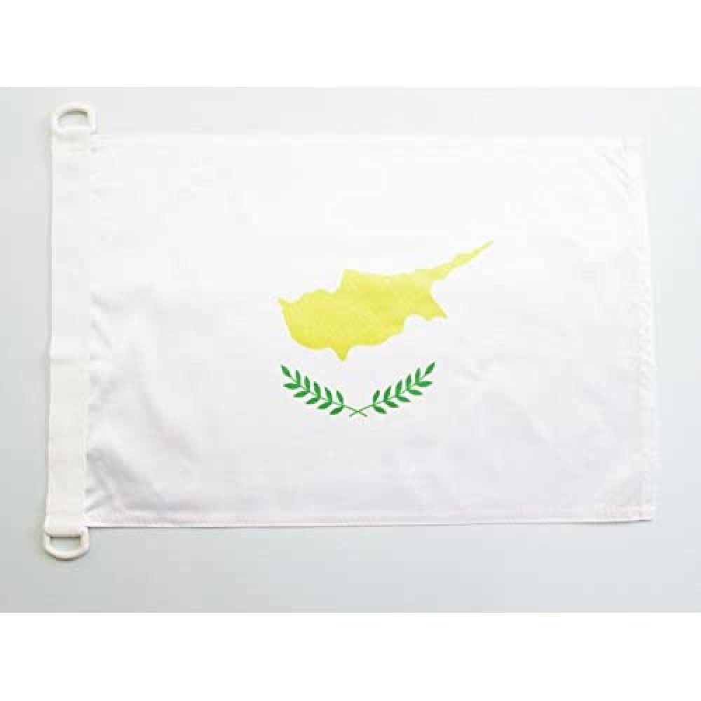 AZ FLAG - Cyprus Nautical Flag - 18'' x 12'' - For Outdoor and Boat - Cypriot Banner Knitted Polyester with Two Plastic Rings - Vivid Colors - 12x18 in - 45x30 Cm — image 1